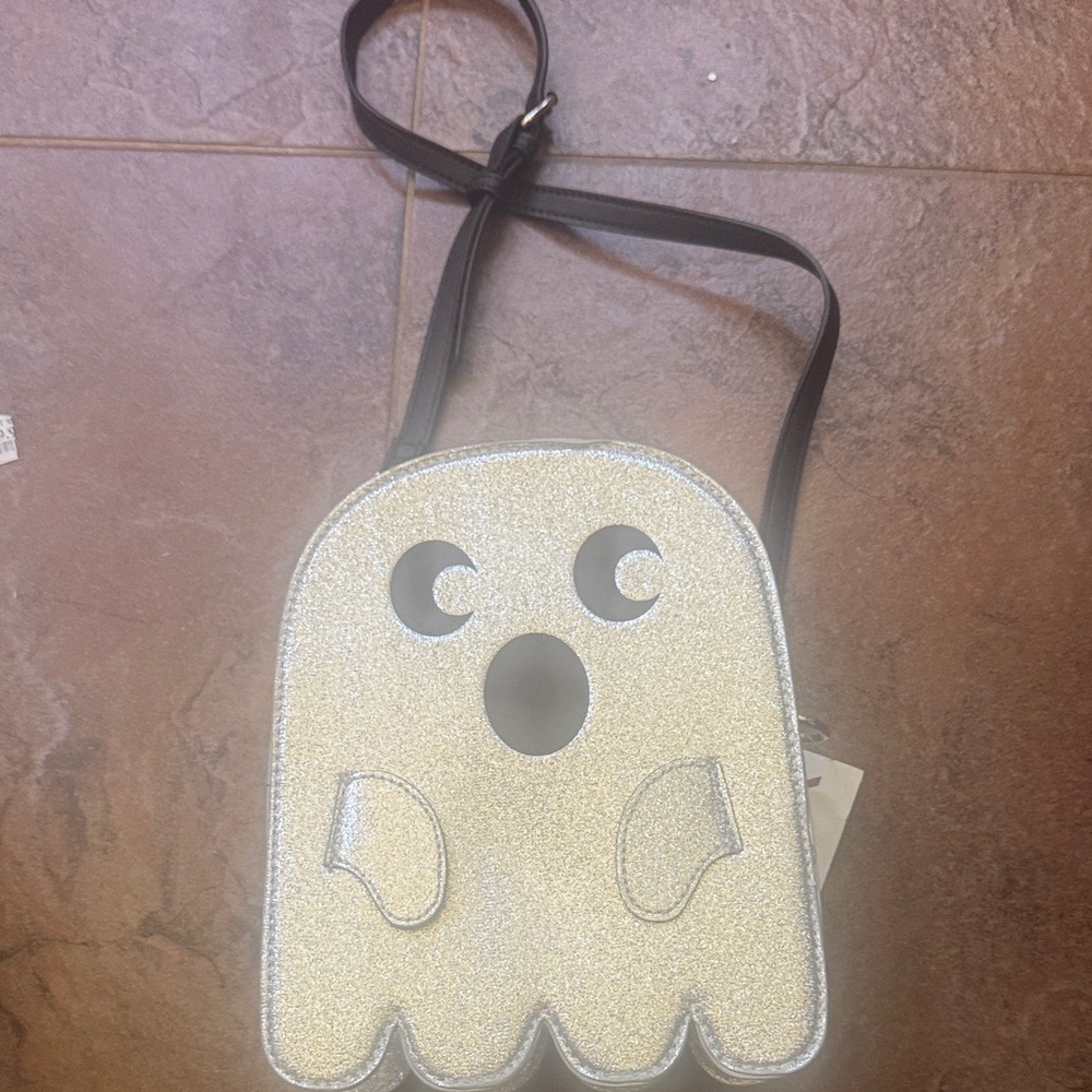 Ghost-Shaped Silver Crossbody Bag